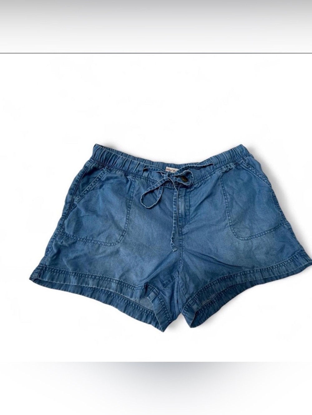Merona Blue High-Waist Drawstring Denim-Style Shorts